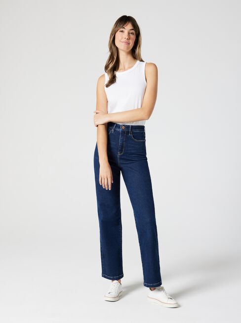 Jessie High Waisted Wide Leg Jeans, Dark Indigo, hi-res