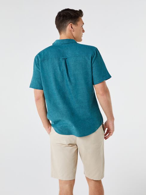 Wolf Textured Short Sleeve Shirt, Washed Jade, hi-res