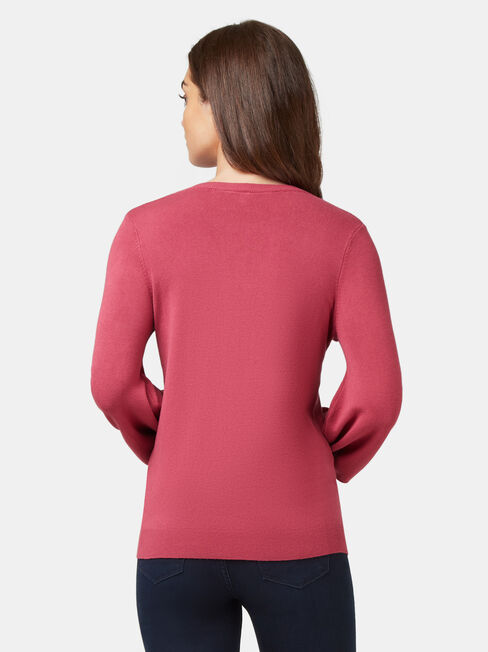 Belinda Blouson Sleeve Pullover, Red, hi-res