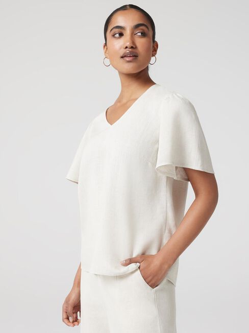 Avery V-Neck Top, Yellow, hi-res