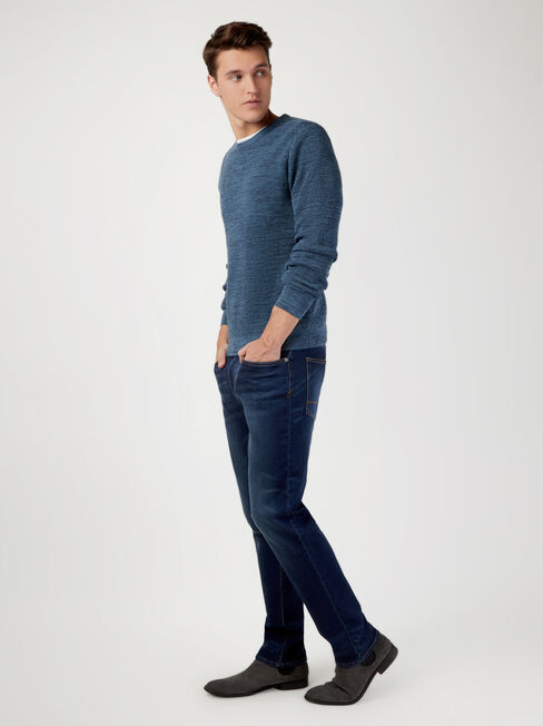 Spencer Textured Crew Knit, Blue, hi-res