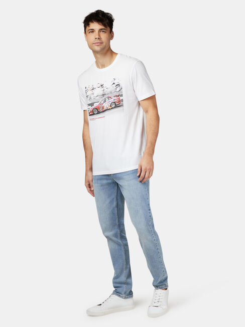 Commodore VX Short Sleeve Print Crew Tee, White, hi-res