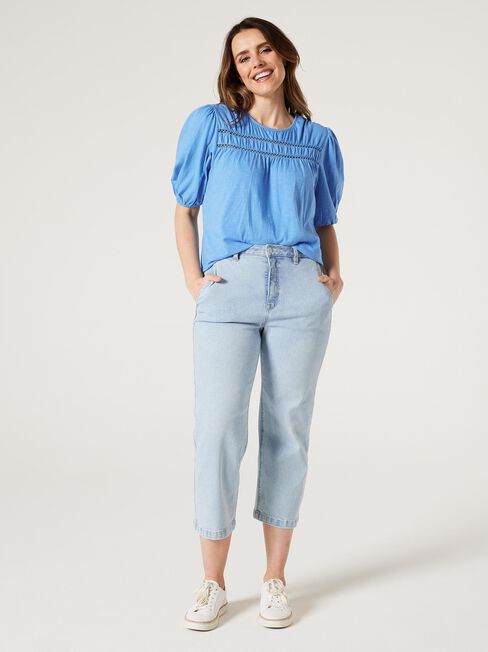 Demie Ladder Trim Top, Sapphire, hi-res