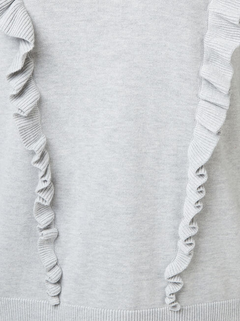Rita Ruffle Pullover, Grey, hi-res