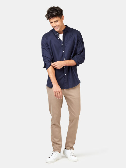 Heston Oxford Long Sleeve Shirt, Coloured, hi-res