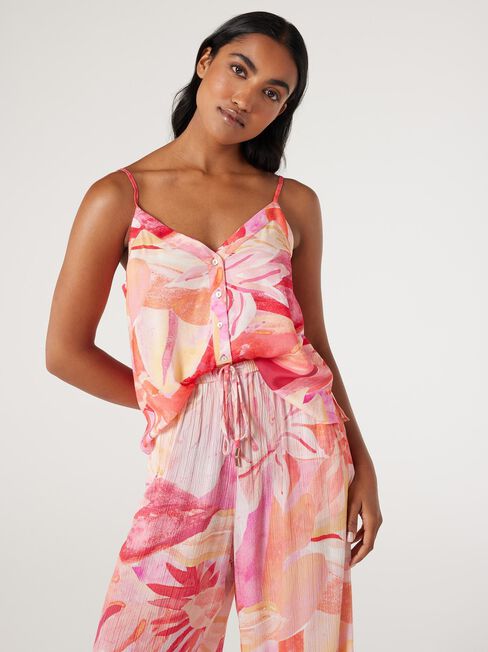 Riri Button Front Top, Summer Sunset, hi-res