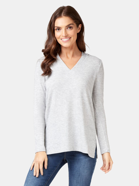 Aria Soft Touch Hoodie, Grey, hi-res