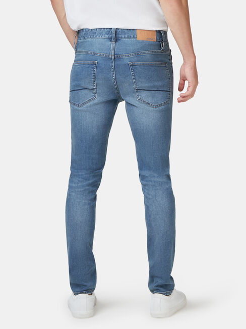 Denim Flex Slim Tapered Jeans Mid Vintage, Light Indigo, hi-res