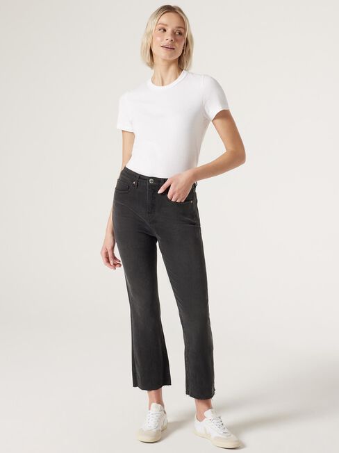 Emma Cropped Bootcut Jean, Black, hi-res