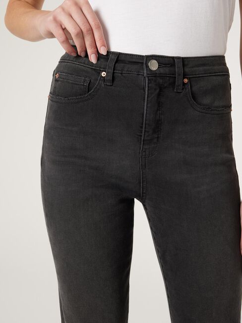Emma Cropped Bootcut Jean, Black, hi-res
