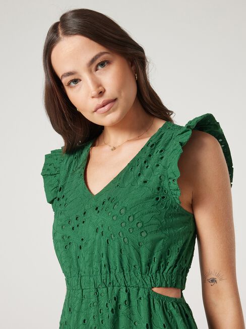 Emma Cut Out Maxi Dress, Green, hi-res