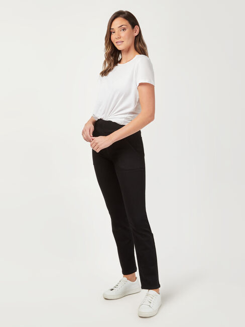 Tessa Luxe Slim Straight Jeans, Black, hi-res