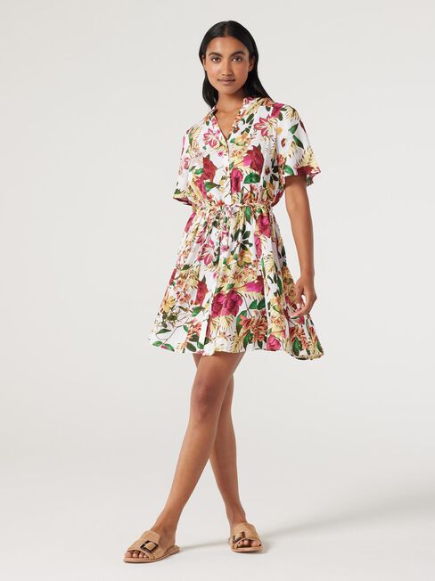 Nikita Godet Hem Dress, Tropical Punch, hi-res