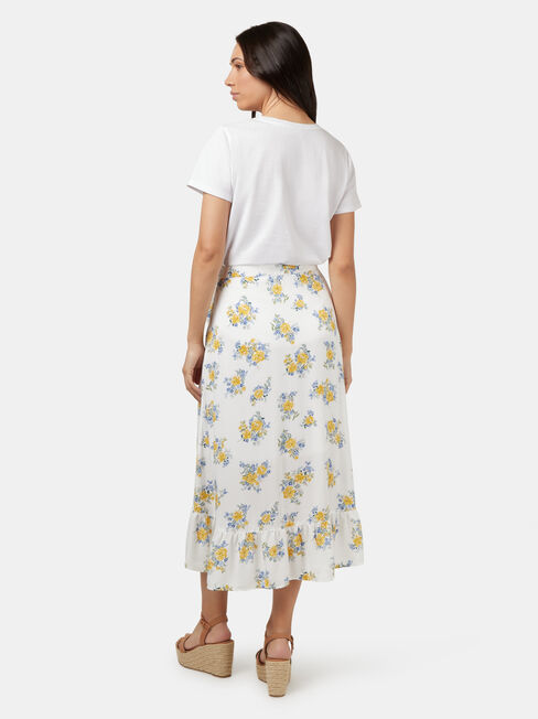 Chloe Midi Wrap Skirt, Yellow, hi-res