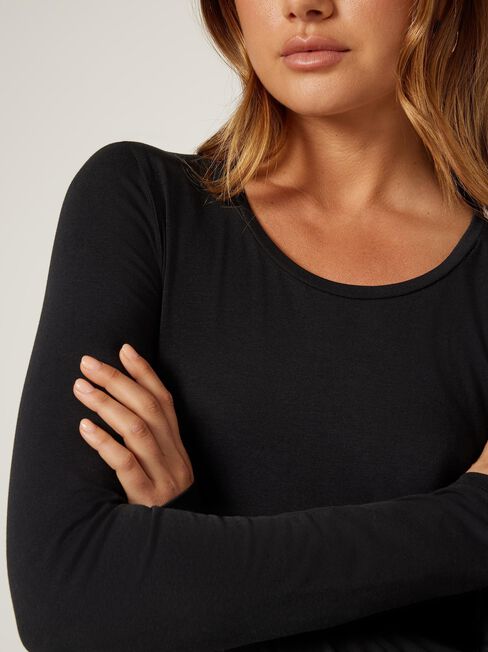 Charlotte LS Tee, Black, hi-res