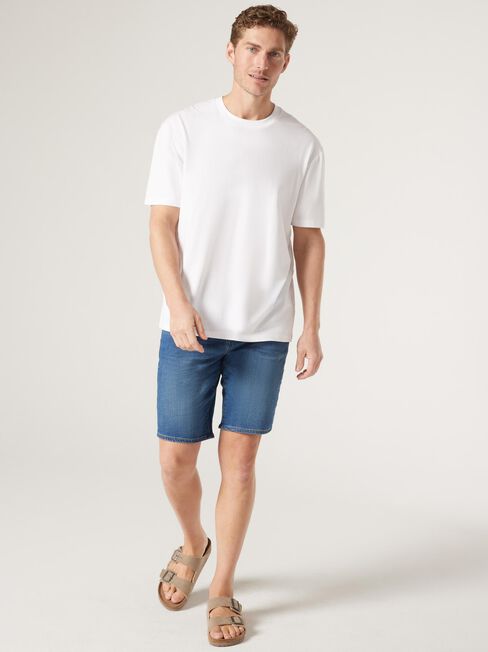 Ace Relaxed Fit Basic Crew Tee, White, hi-res