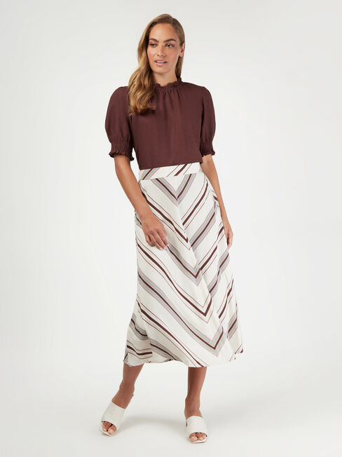 Effie Midi Skirt, Stripe, hi-res