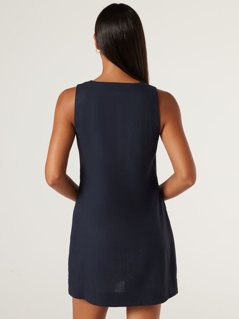 Annie Button Front Dress, Ink, hi-res