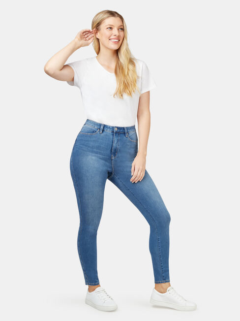 Freeform 360 Contour Curve Embracer Skinny 7/8 Jeans, Mid Indigo, hi-res