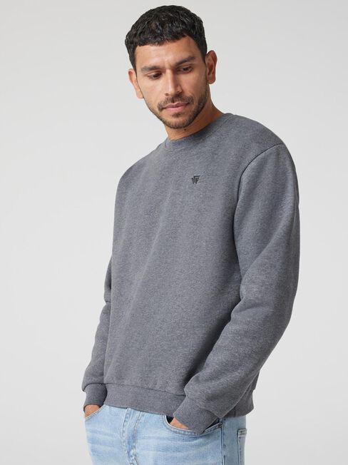 Oli Crew Neck Sweat, Charcoal Marle, hi-res