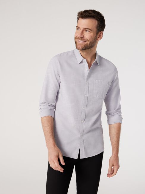 LS Max Check Shirt, Silver Grey Marle, hi-res