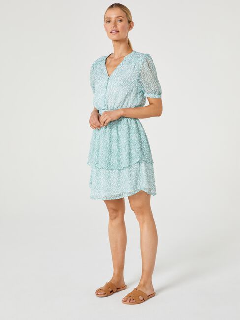 Leah Shirred Waist Dress, Print, hi-res