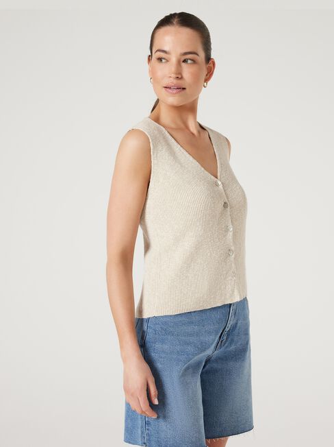 Penelope Button Thru Top, , hi-res