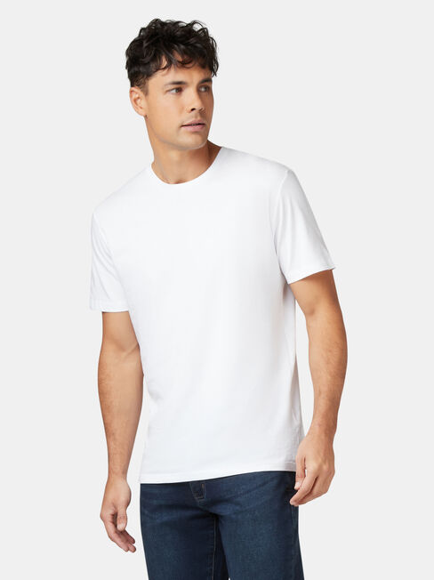 Basic Short Sleeve Tee, White, hi-res