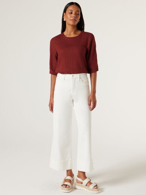 Carrie Blouson Sleeve Top, Brick, hi-res