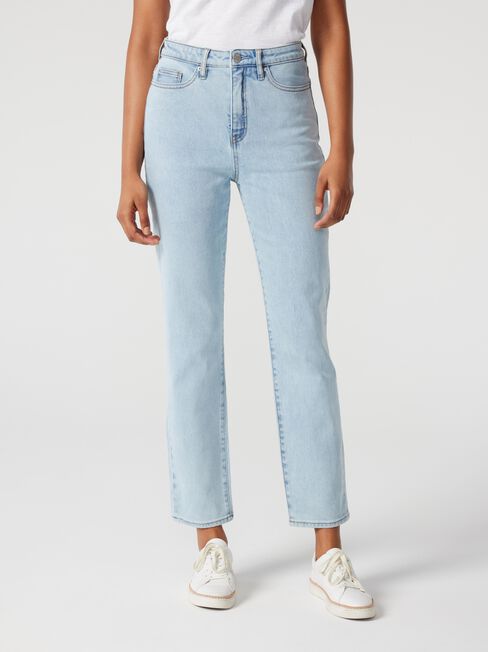 Naomi Mid Waisted Straight jeans, Faded Blue, hi-res