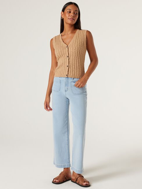 Lindsey Knit Vest, Caramel Marle, hi-res