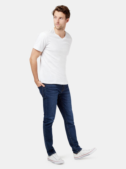 Eco Denim Flex 360 Slim Tapered Jeans, Mid Indigo, hi-res