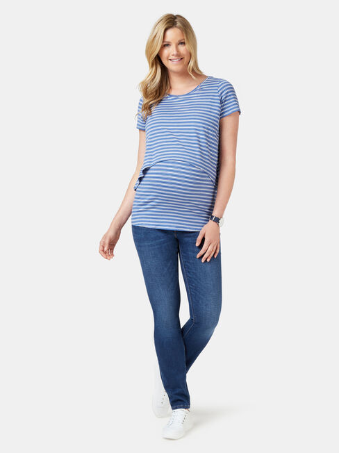Cerese Layered Maternity Top, Stripe, hi-res