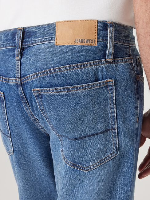 Straight Leg Jeans, Mid Indigo, hi-res