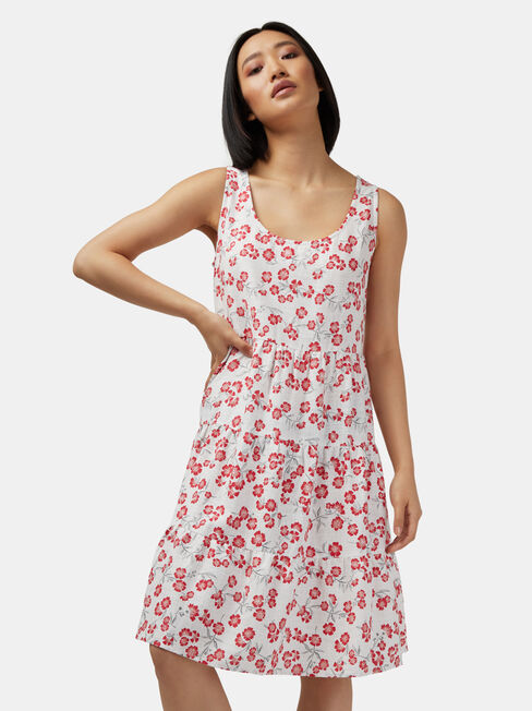 Georgia Tiered Dress, Print, hi-res