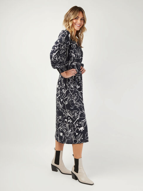 Sienna Shirred Waist Dress, Floral, hi-res