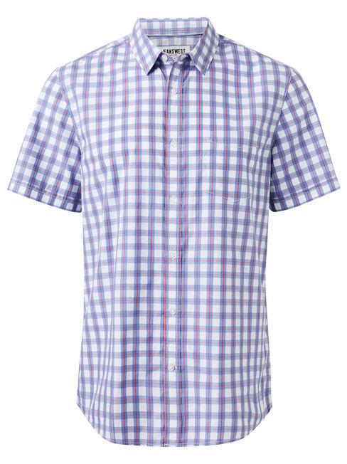 SS Roy Check Shirt, Blue, hi-res