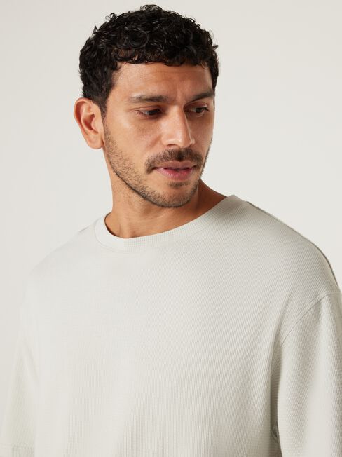 Phoenix Textured Crew Tee, Stone, hi-res