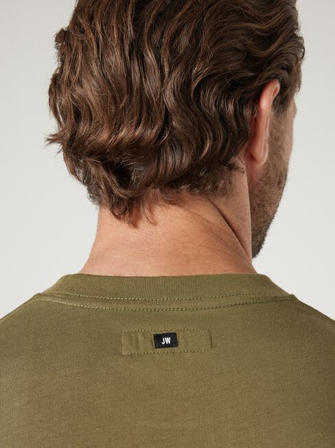 Ace Relaxed Fit Basic Crew Tee, Khaki, hi-res