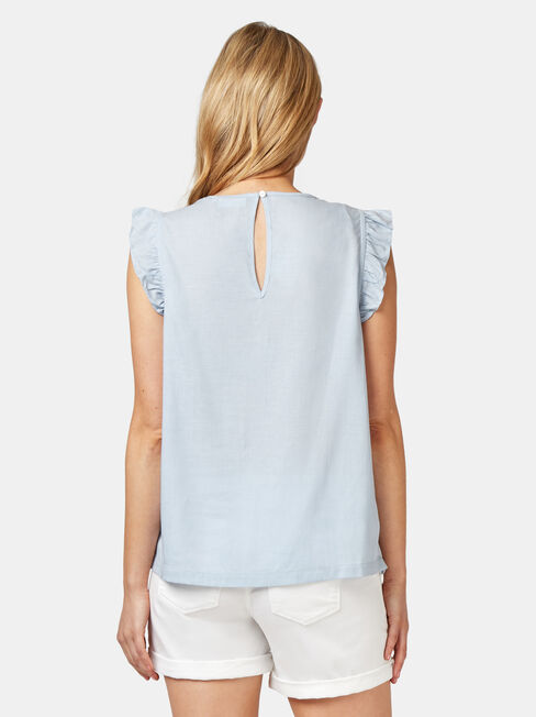 Ruby Lace Insert Tank, Blue, hi-res