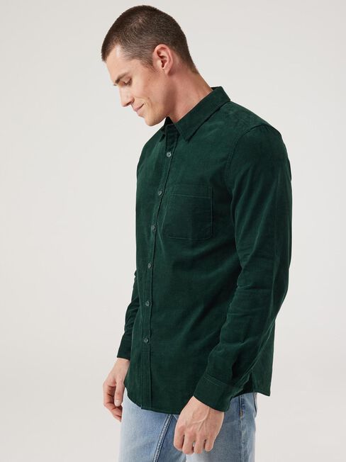 Jamie Corduroy Long Sleeve Shirt, Green, hi-res