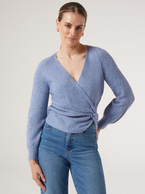 Tori Twist Front Knit, Blue, hi-res
