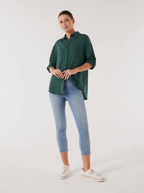 Rudi Relaxed Shirt, Green, hi-res