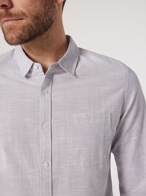 LS Max Check Shirt, Silver Grey Marle, hi-res