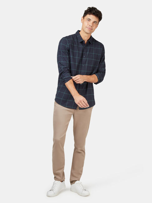 Anton Brushed Check Shirt, Blue, hi-res