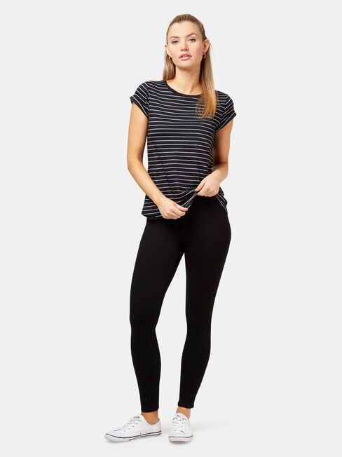Adelaide Stripe Tee, Black, hi-res