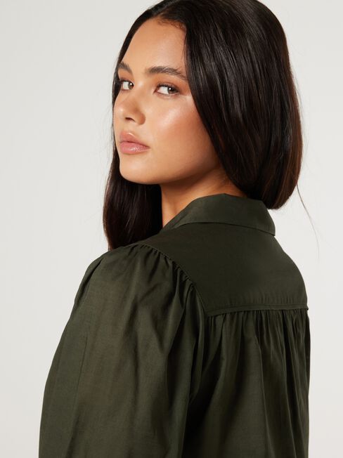 Annemarie Cotton Popover, Green, hi-res