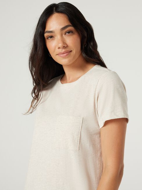 Essential Slub Pocket Tee, Sand, hi-res