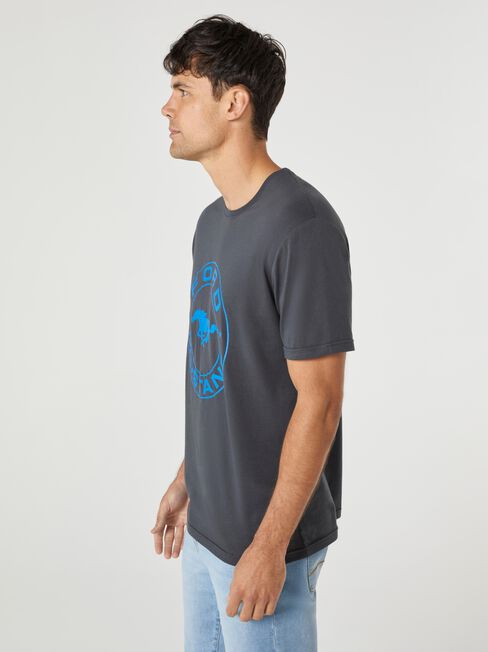 SS Ford Mustang Logo Print Crew Tee, Grey, hi-res