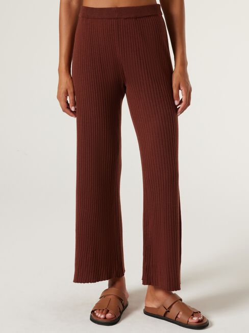 J-Luxe Chunky Rib Pant, Brick, hi-res